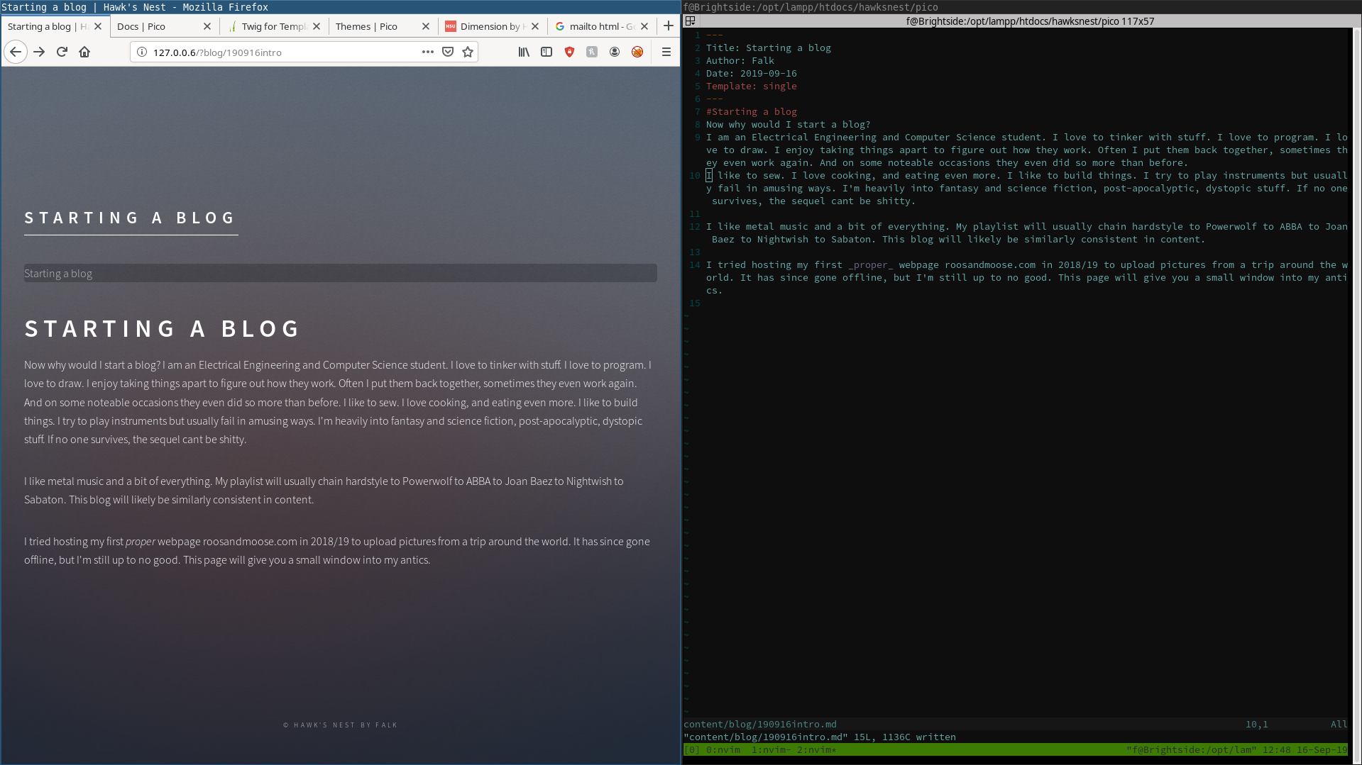 Coding a blog
