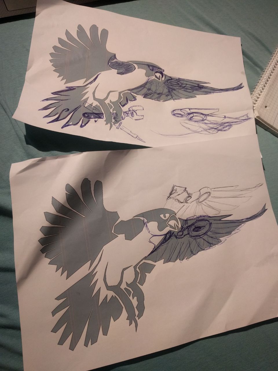 Sketching on prints to explore options