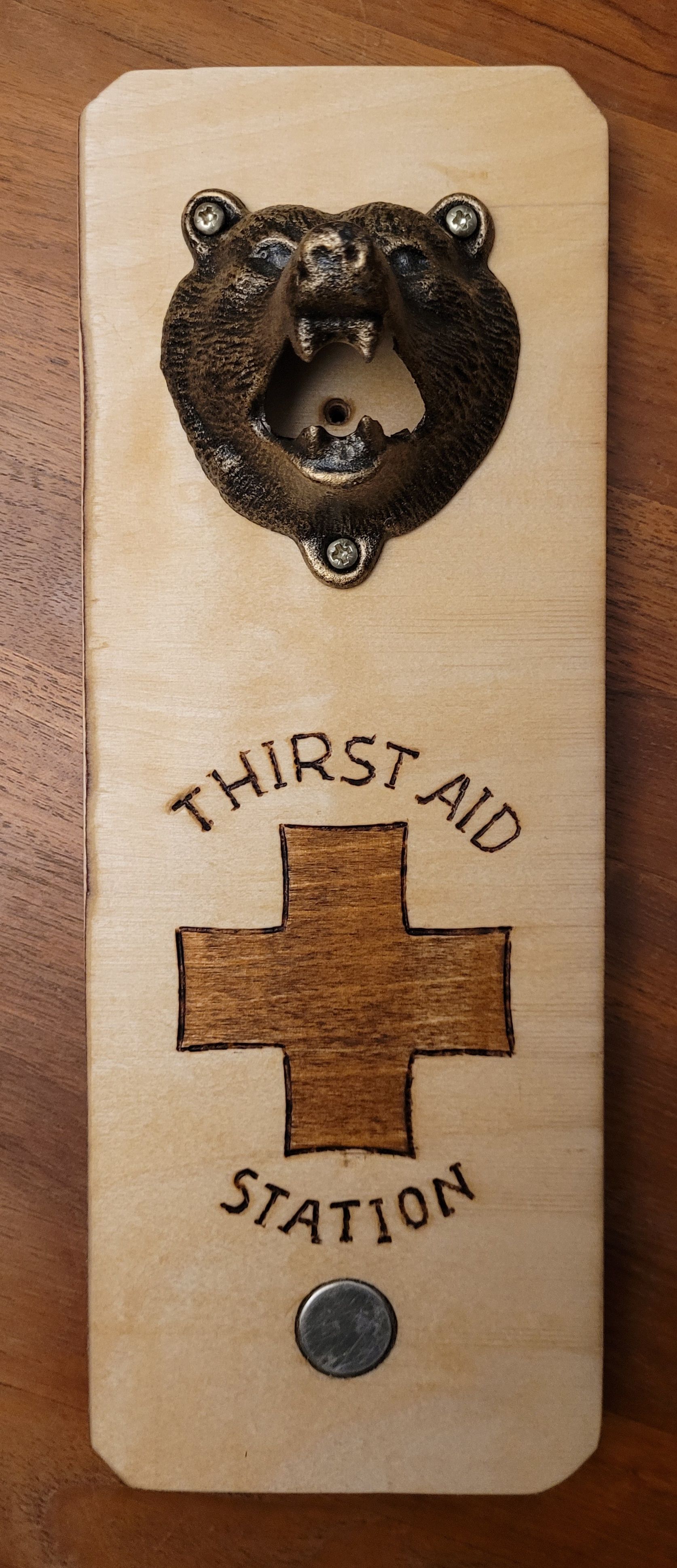 Finished bottle opener