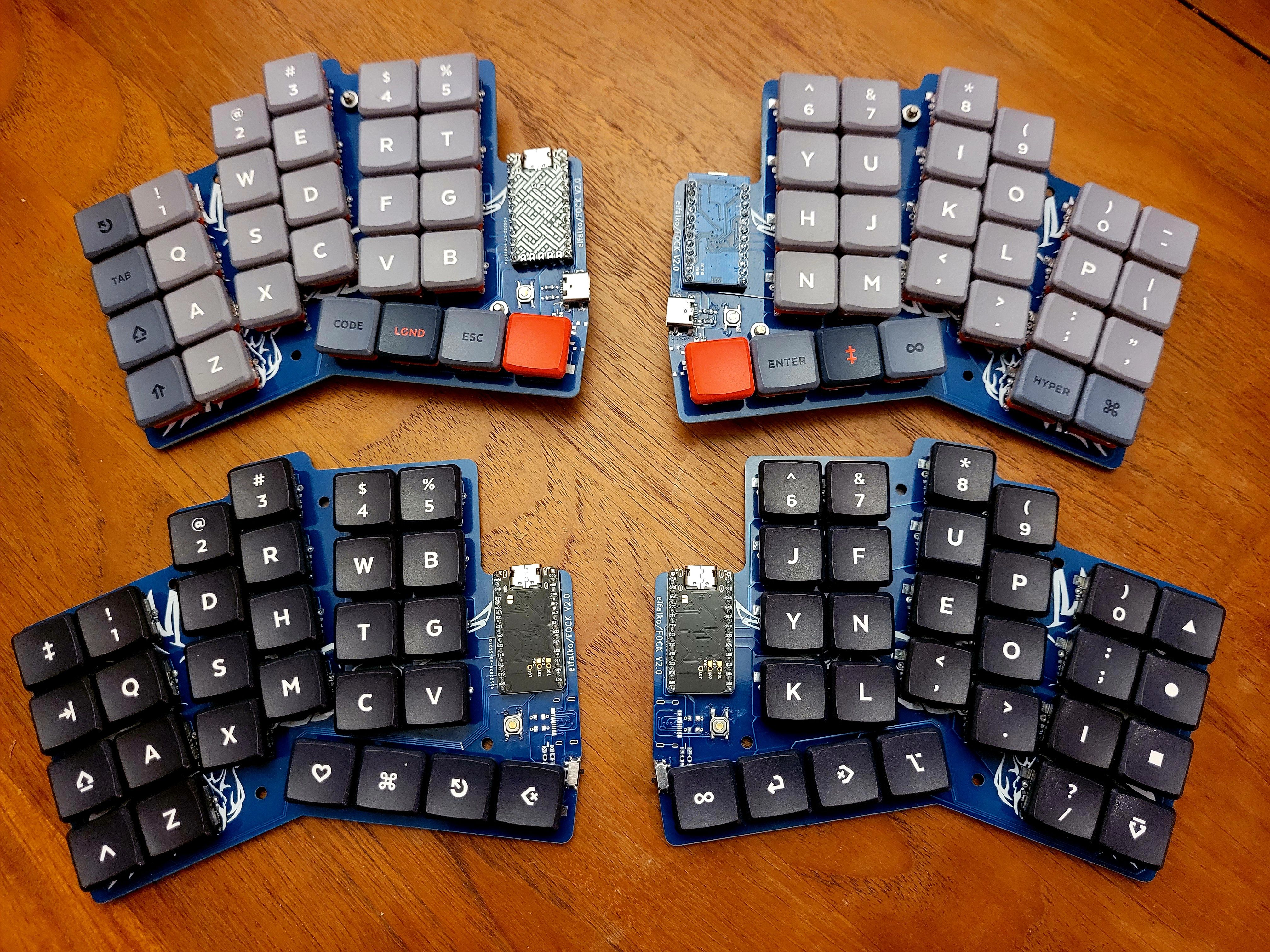 Two populated boards
