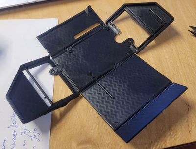 Flattened case after printing