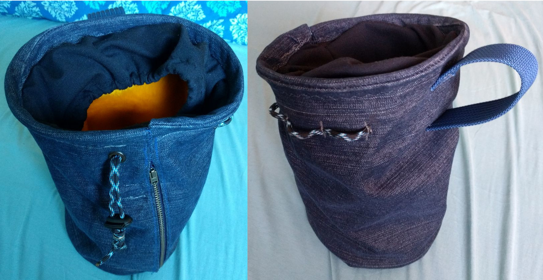 Chalk bag after front and side